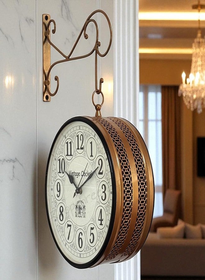 Vintage Clock Handcrafted Double Side Rose Gold Wall Clock 1 Year Warranty / 6601-10-HH - Image 5